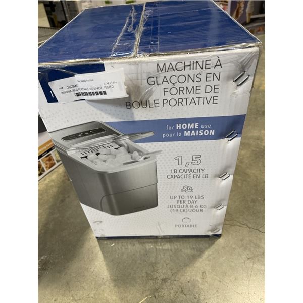 INSIGNIA 26LB PORTABLE ICE MAKER - TESTED WORKING, RETAIL $199