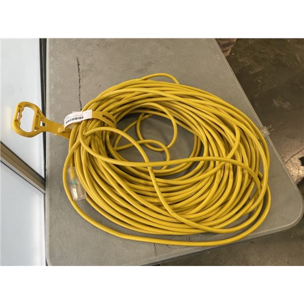 NEW 200FT INDOOR OUTDOOR HEAVY DUTY LIGHTED 3 WIRE EXTENSION CORD, 14AWG, YELLOW