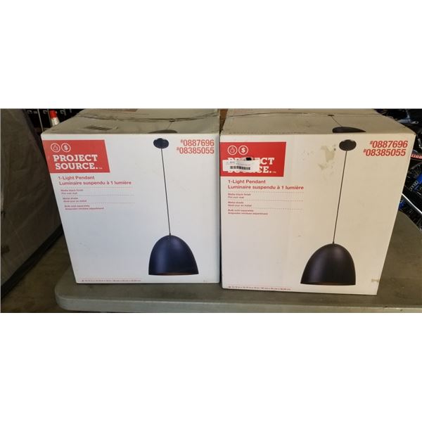 2 PROJECT SOURCE 1-LIGHT PENDANT LIGHTS