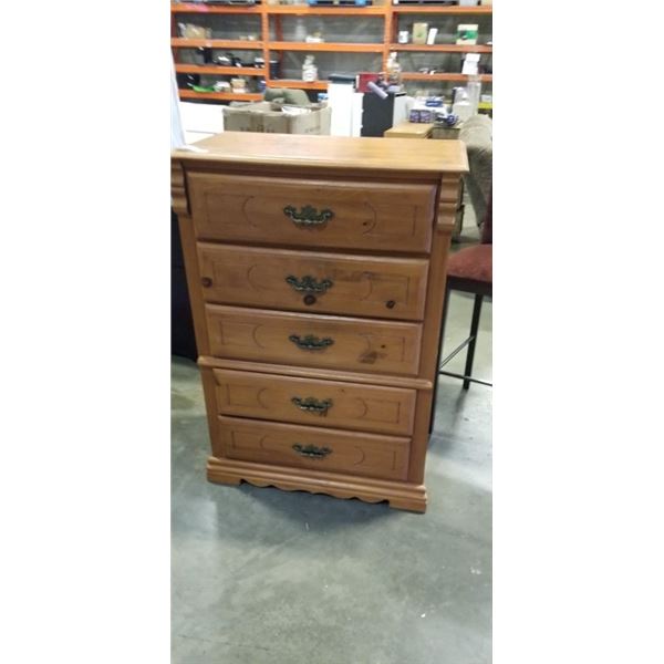 PINE 5 DRAWER HIGHBOY DRESSER