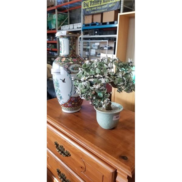 JADE TREE AND EASTERN VASE