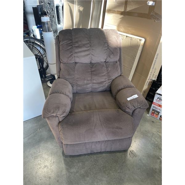 BROWN FABRIC RECLINER