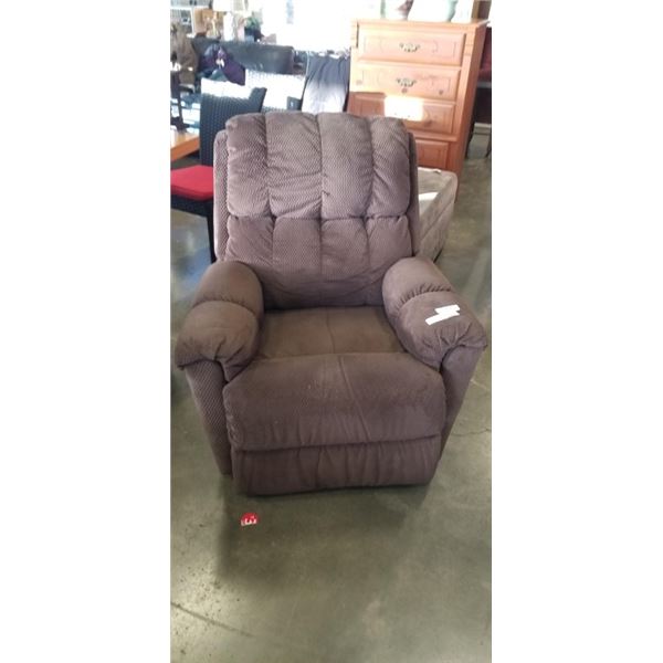 BROWN FABRIC RECLINER