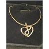 Image 2 : NEW 18K GOLD PLATED 20.0MM SIMULATED DIAMOND (CZ) INFINITY HEART NECKLACE - CHAIN 20" LONG