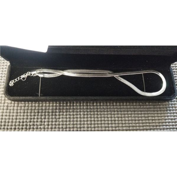 NEW PLATINUM PLATED 5.5MM SERPENTINE NECKLACE - ADJUSTABLE 16-18" LONG