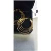 Image 2 : NEW 14K GOLD PLATED 50MM QUADRUPLE HOOP EARRINGS