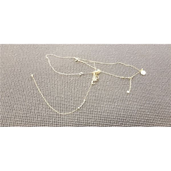 2 UNMARKED LADIES NECKLACES AND 2 HALLMARKED NECKLACES