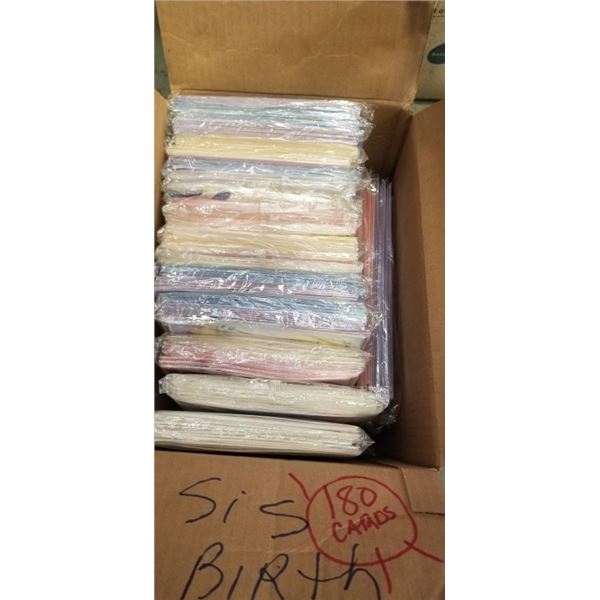 CASE OF NEW VINTAGE CARDS - 180PCS, SISTERS BIRTHDAY