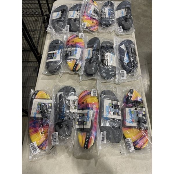 LOT OF VARIOUS WATER SHOES AND WET BAGS