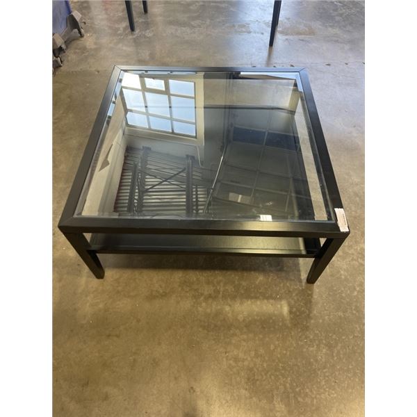 SQUARE GLASS TOP COFFEE TABLE