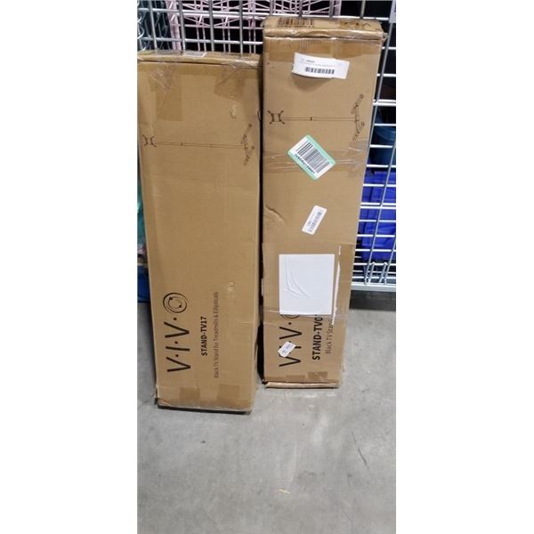 VIVO BLACK TV STAND AND BLACK TV STAND FOR TREADMILLS & ELLIPTICALS