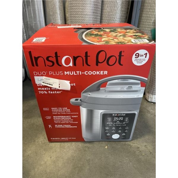 INSTANT POT DUO PLUS 9IN1 8QT ELECTRIC PRESSURE COOKER - TESTED WORKING, RETAIL $209