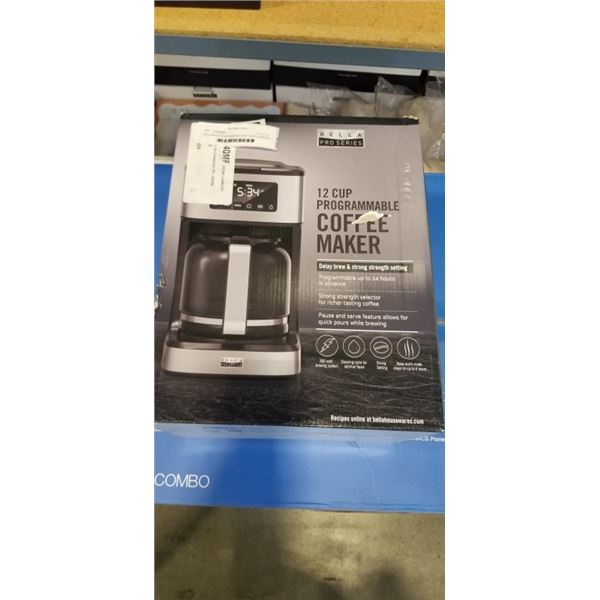 BELLAPRO PROGRAMMABLE DRIP COFFEE MAKER - 12-CUP - TESTED WORKING, RETAIL $99
