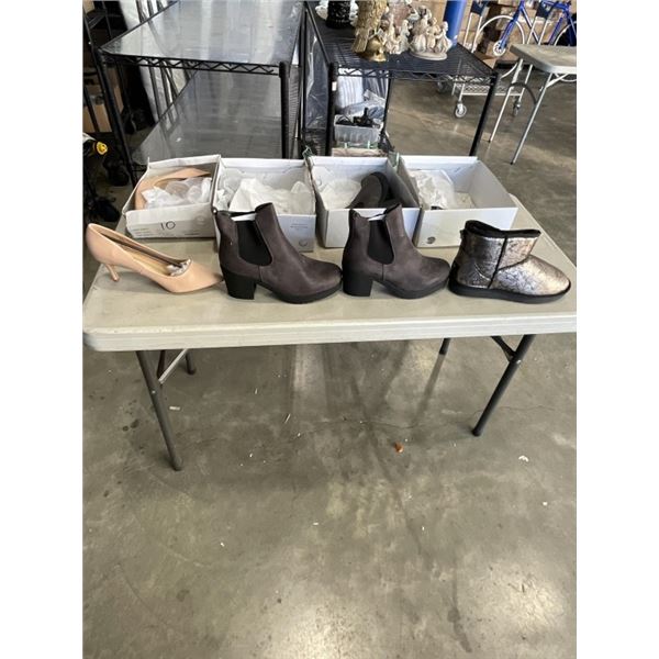 4 PAIRS OF SIZE 10 BOOTS AND SHOES