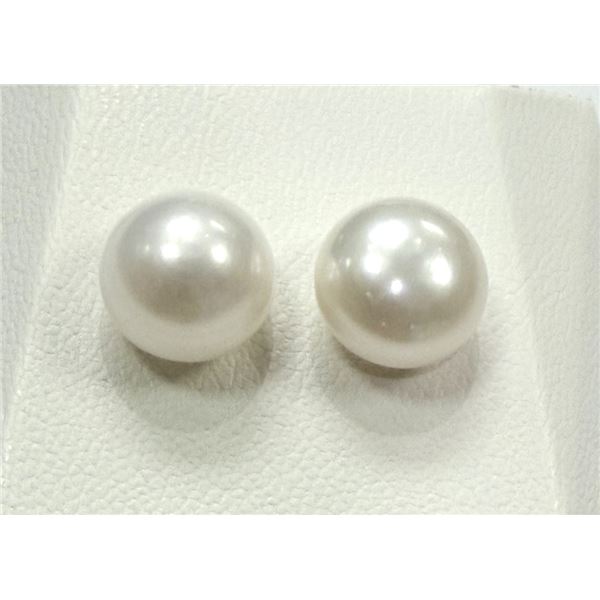 STERLING SILVER CULTURED PEARL 13MM EARRINGS, W/A $750.00.