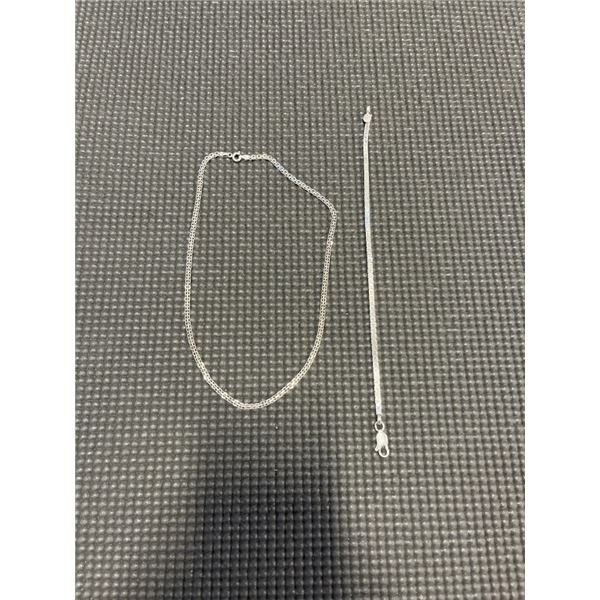 SILVER CHAIN NECKLACE AND BRACELET - BOTH TESTED