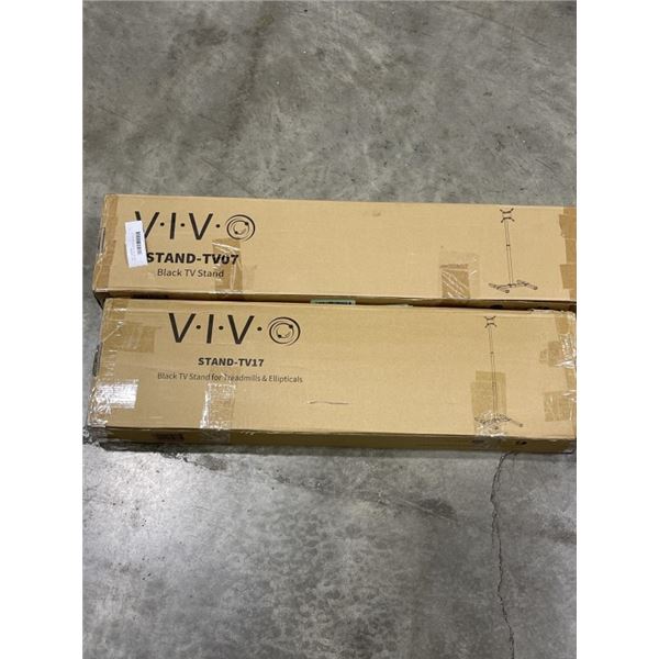 VIVO BLACK TV STAND AND BLACK TV STAND FOR TREADMILLS & ELLIPTICALS