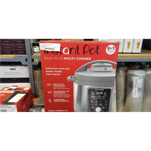 INSTANT POT DUO PLUS 9IN1 6QT ELECTRIC PRESSURE COOKER - TESTED WORKING, RETAIL $199