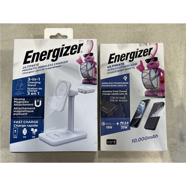 ENERGIZER ULTIMATE MAGNETIC WIRELESS CHARGER 3 IN 1 STAND, AND ENERGIZER ULTIMATE WIRELESS POWER BAN