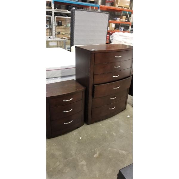 6 DRAWER HIGHBOY DRESSER AND MATCHING NIGHT STAND