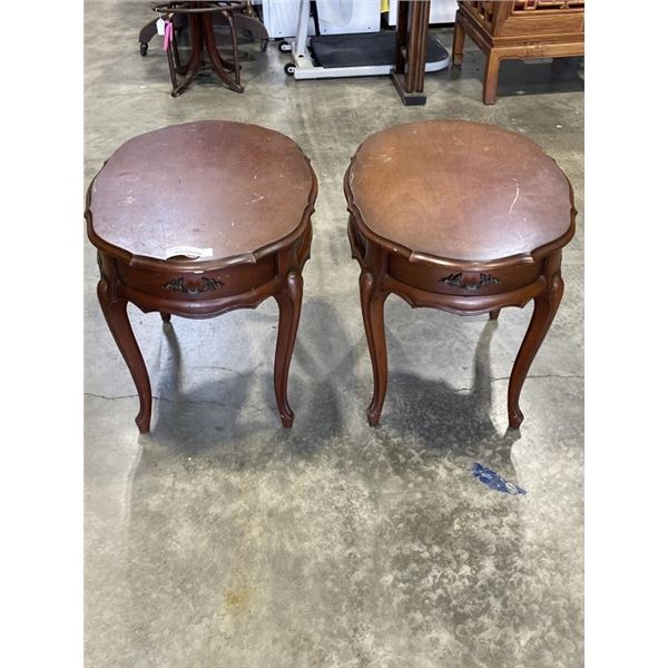 PAIR OF FRENCH PROVINCIAL OVAL ENDTABLES, SEBASTIAN DE LORENZIS