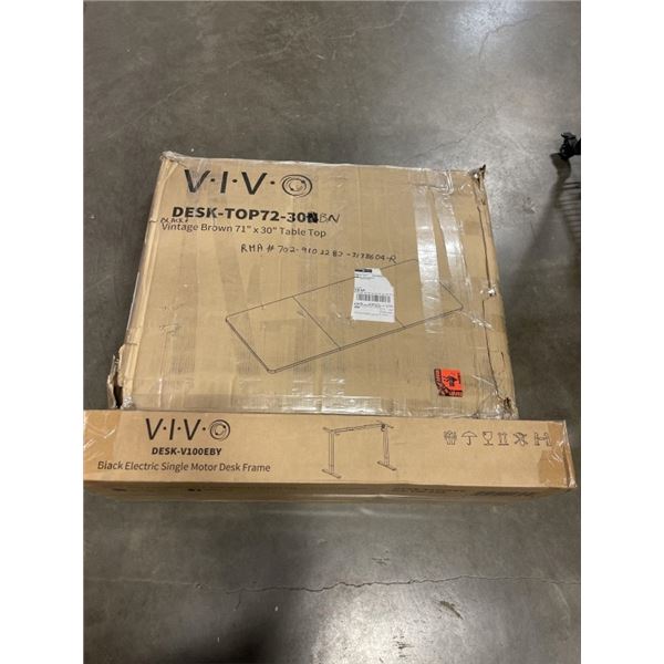 VIVO BLACK 71"X 30" TABLE TOP AND BLACK SINGLE MOTOR DESK FRAME