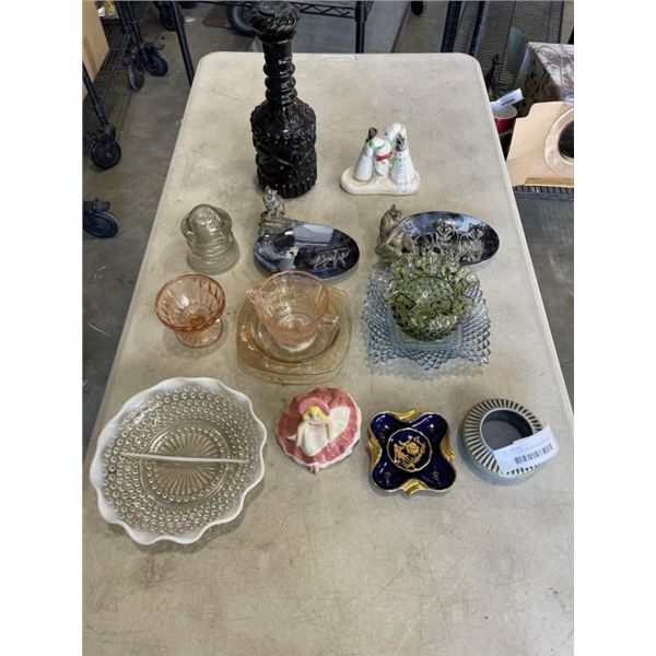 LOT OF ASSORTED CRYSTAL ART GLASS, CHINA, ETC