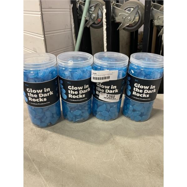 4 NEW TUBS OF BLUE GLOW IN THE DARK ROCKS