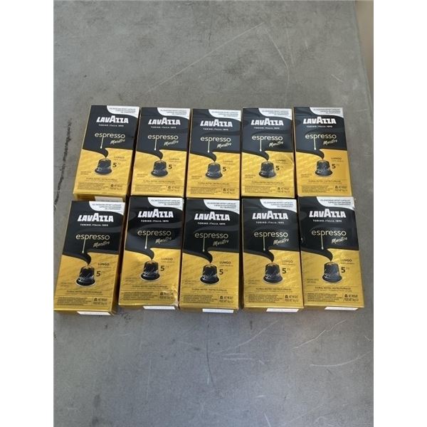 100 NEW NESPRESSO 'LAVAZZA ESPRESSO COFFEE PODS. 10 PACKS OF 10