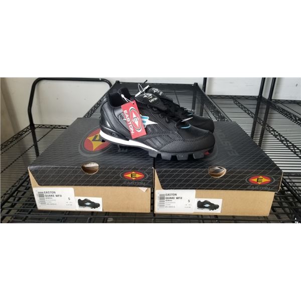 2 NEW PAIRS OF EASTON QUAKE WFII BLACK BASEBALL CLEATS SIZE WOMENS 5