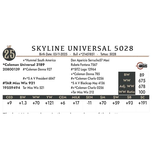 SKYLINE UNIVERSAL 5028