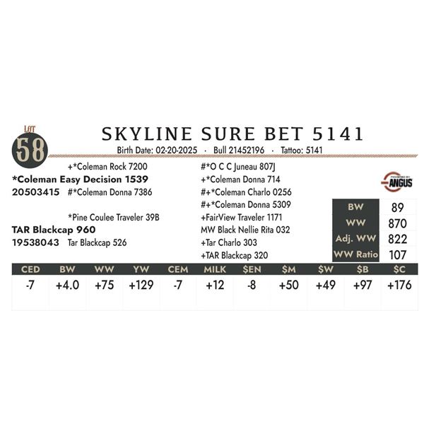 SKYLINE SURE BET 5141