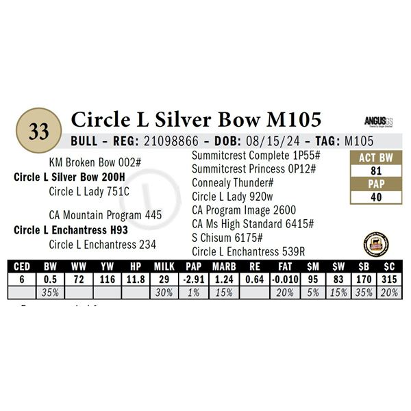 Circle L Silver Bow M105