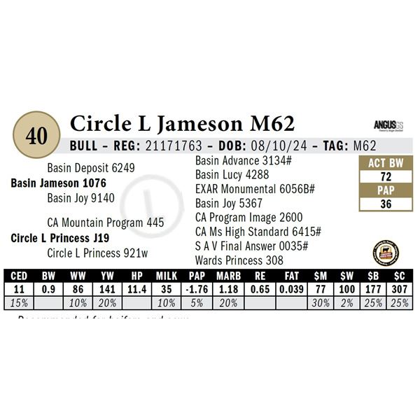 Circle L Jameson M62