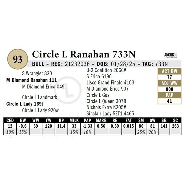 Circle L Ranahan 733N