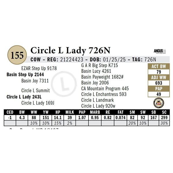 Circle L Lady 726N