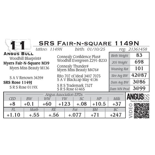 SRS Fair-n-square 1149N