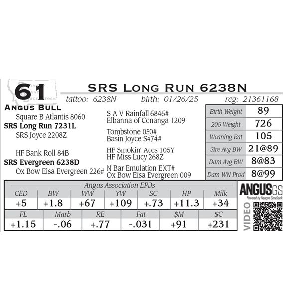 SRS Long Run 6238N