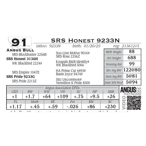 SRS Honest 9233N