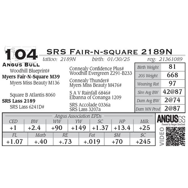 SRS Fair-n-square 2189N