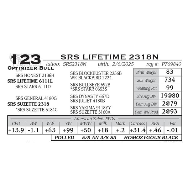 SRS LIFETIME 2318N