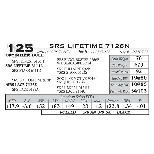 SRS LIFETIME 7126N