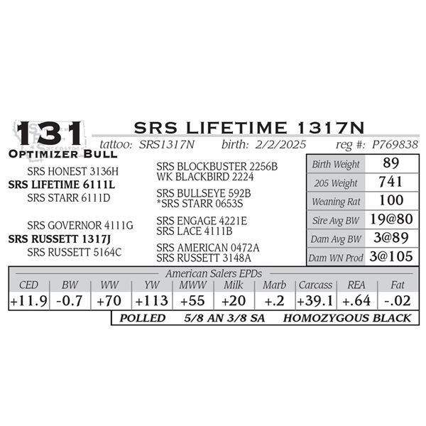 SRS LIFETIME 1317N