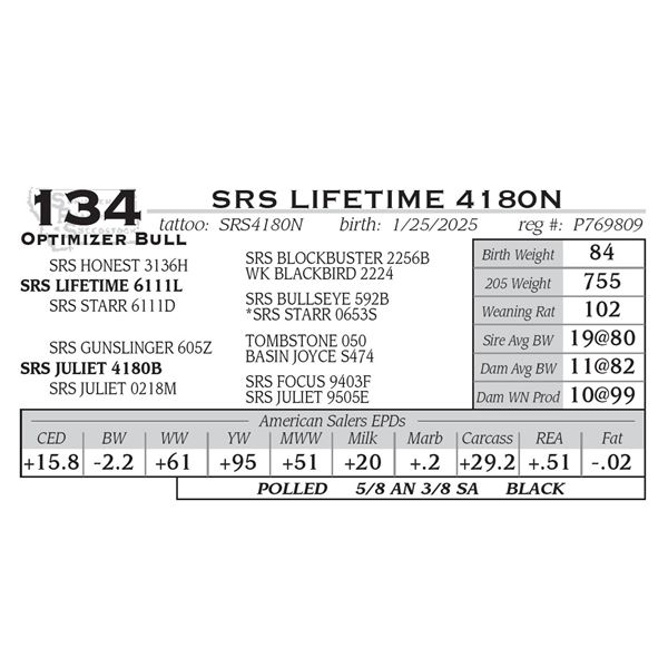 SRS LIFETIME 4180N