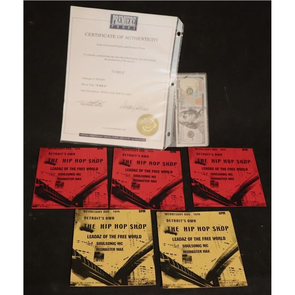 8 MILE WINK'S THE HIP HOP SHOP FLYERS W/ UNIVERSAL PROVENANCE LOT OF 5