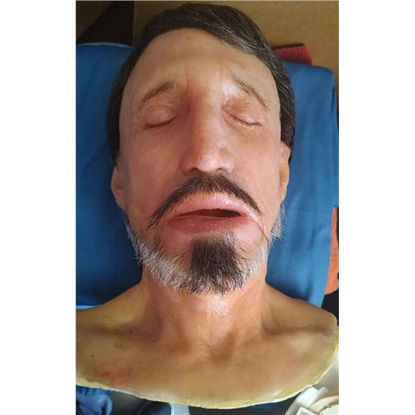ROY SCHEIDER SILICONE HEAD MASK WITH GUNSHOT WOUND HAND PUNCHED HAIR