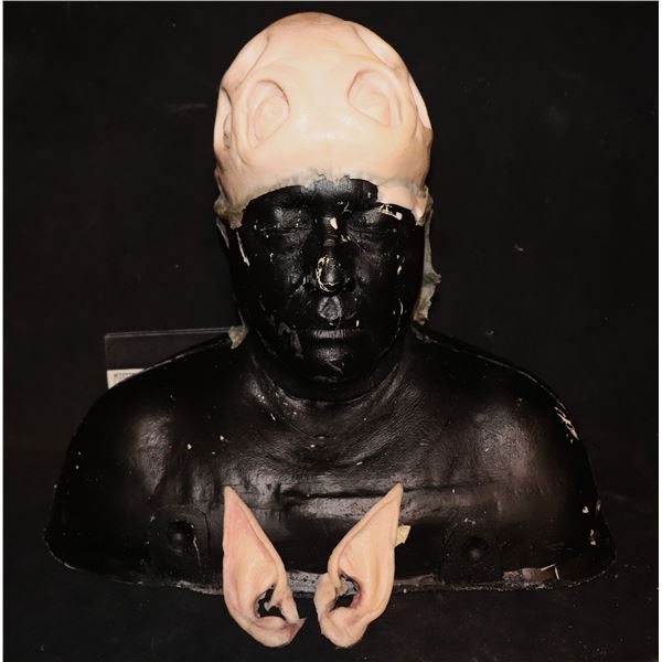 RED ONE KRAMPUS DEMON SILICONE EARS AND FULL HEAD COWL MASK PRODUCTION TEST MAKE UP
