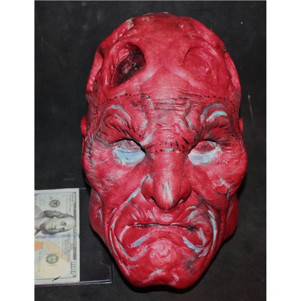 RED ONE KRAMPUS HEAD USED TO MAP THE HAIR AND BEARD LINES GREAT MASK MASTER