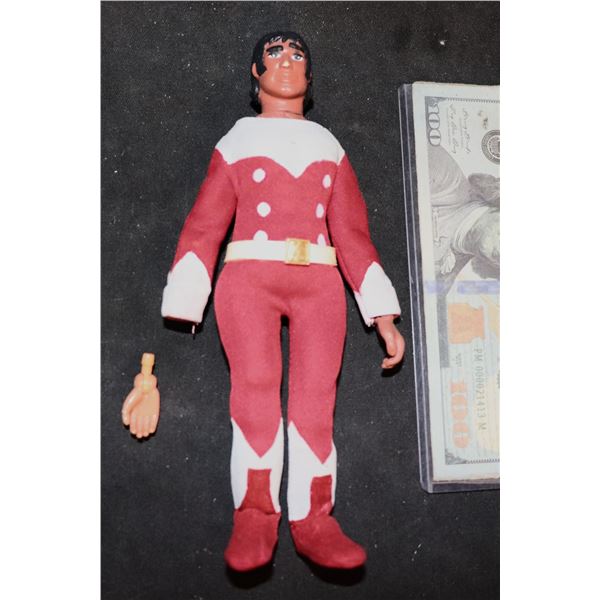 ROBOT CHICKEN STOP MOTION PUPPET IN RED SPACE SUIT SCREEN USED