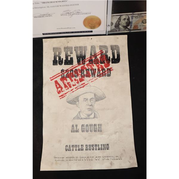 SHANGHAI KNIGHTS AL GOUGH WANTED POSTER SCREEN USED W/ PROVENANCE